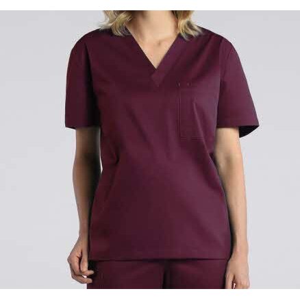 Bluza medicala unisex anchior V petrecut cu buzunar la piept