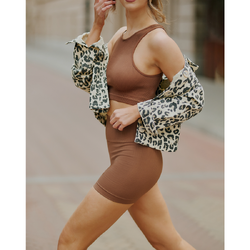 Bustieră cu decolteu halter și fără cusături Gabriella  mocca