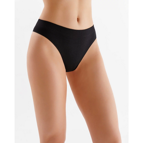 Slip brazilian fără cusături Gabriella negru