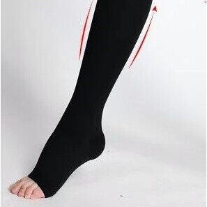 Ciorapi Compresivi Medicinali Pressio AT cu prindere in talie negru vârf deschis 22-32 mmHg