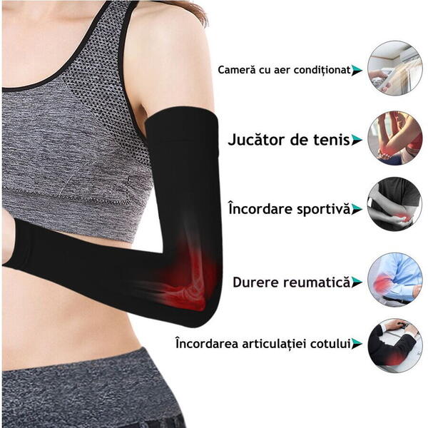 Pressio Manson fara degete de compresie cu banda de silicon negru 15 - 21 mmHg