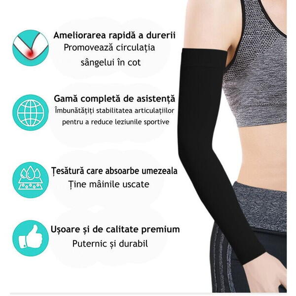 Pressio Manson fara degete de compresie cu banda de silicon negru 15 - 21 mmHg